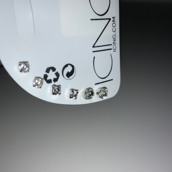 Sparkling Stud Earrings (3 pairs) - Picture 2 of 6